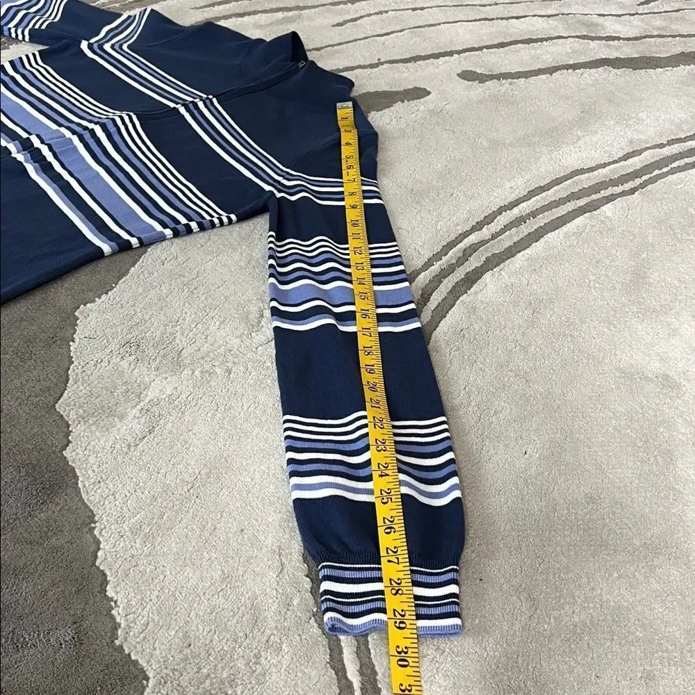 NWOT Free People Movement Blue It's Cold Outside Playsuit Navy Striped Sz Medium